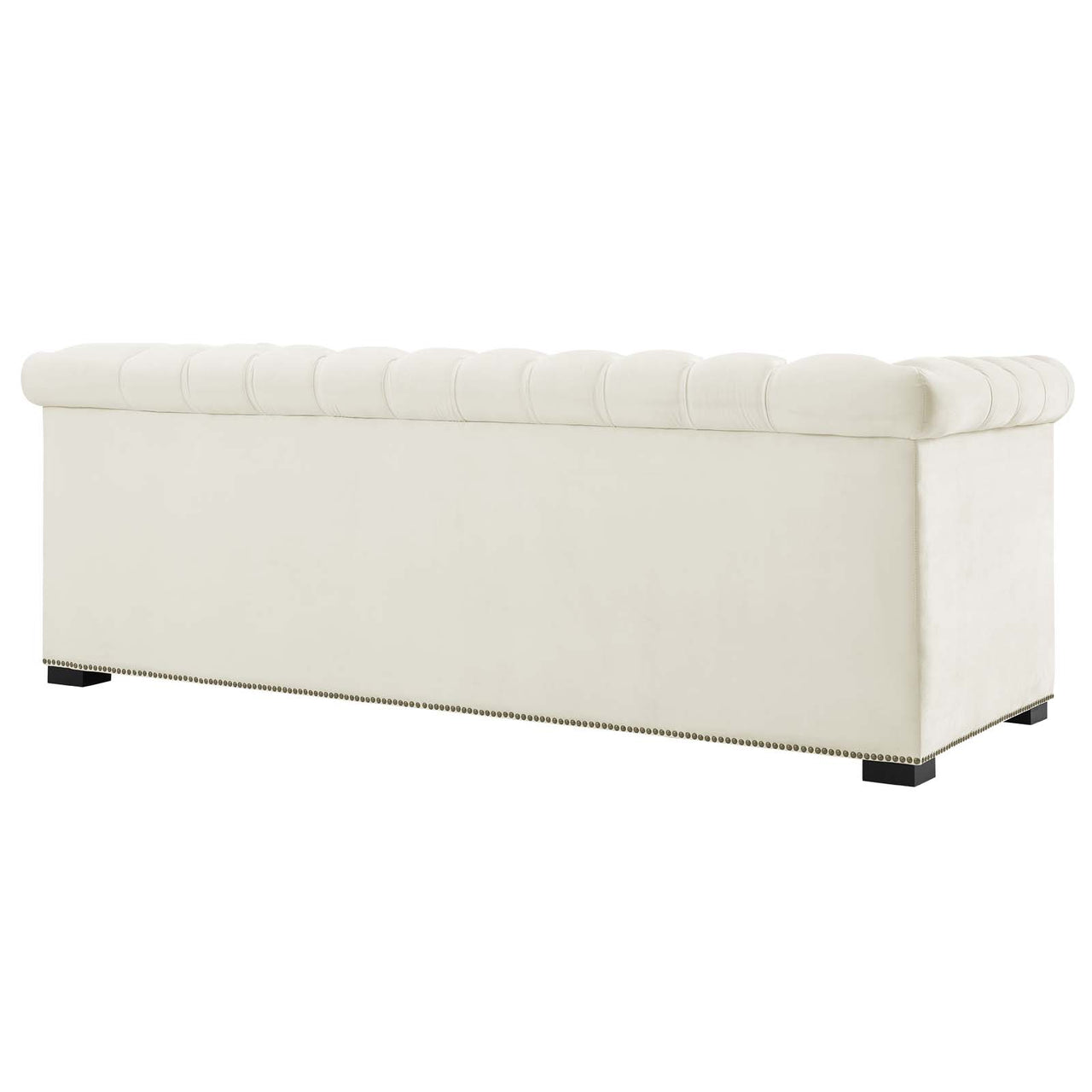 Jester Tufted Velvet Sofa, Ivory