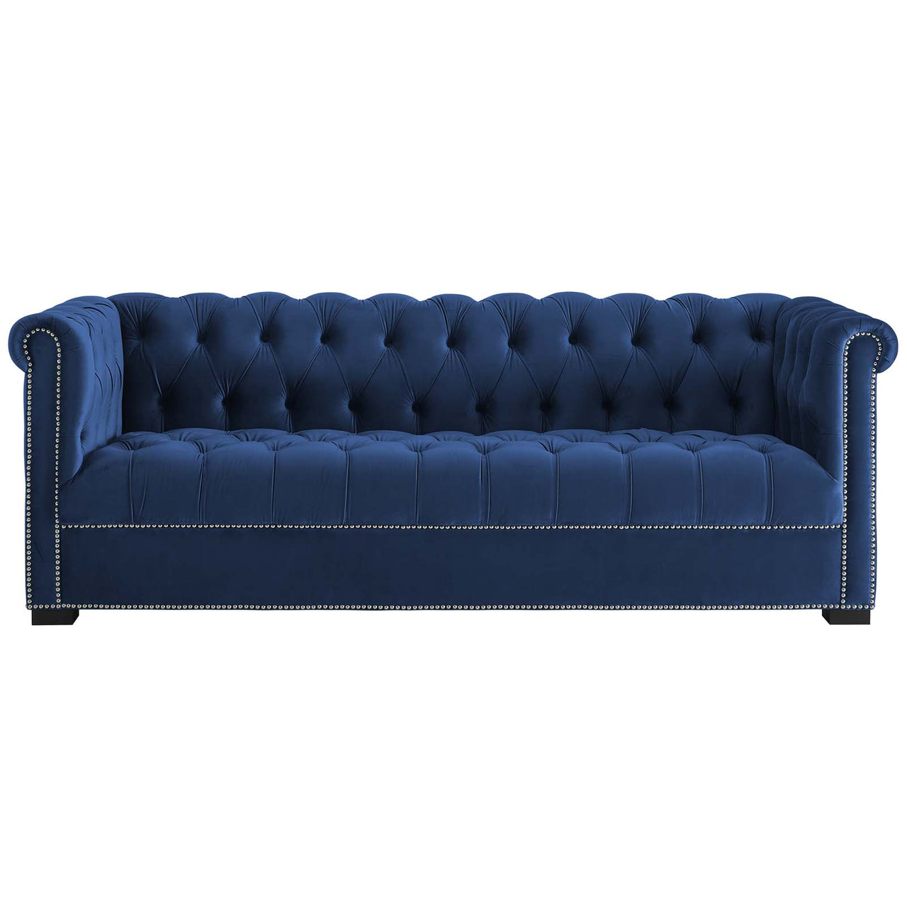Jester Tufted Velvet Sofa, Dark Blue