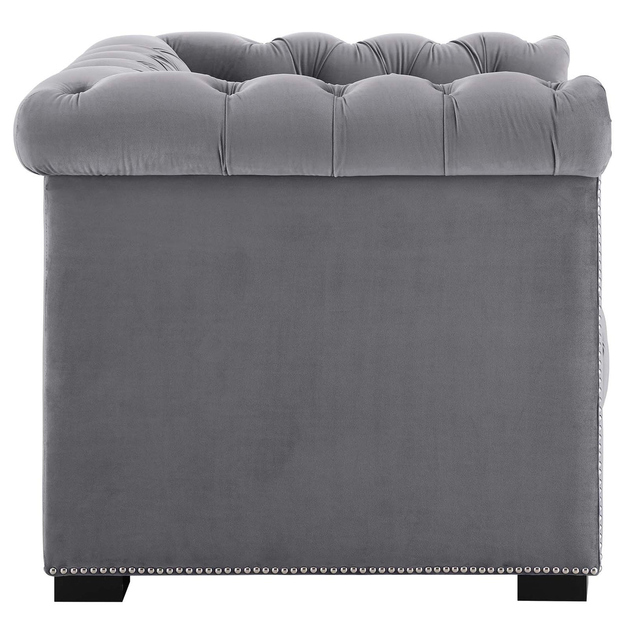 Jester Tufted Velvet Armchair, Gray