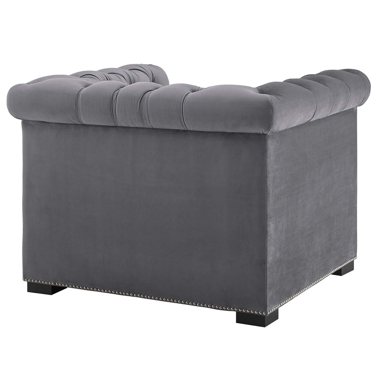 Jester Tufted Velvet Armchair, Gray