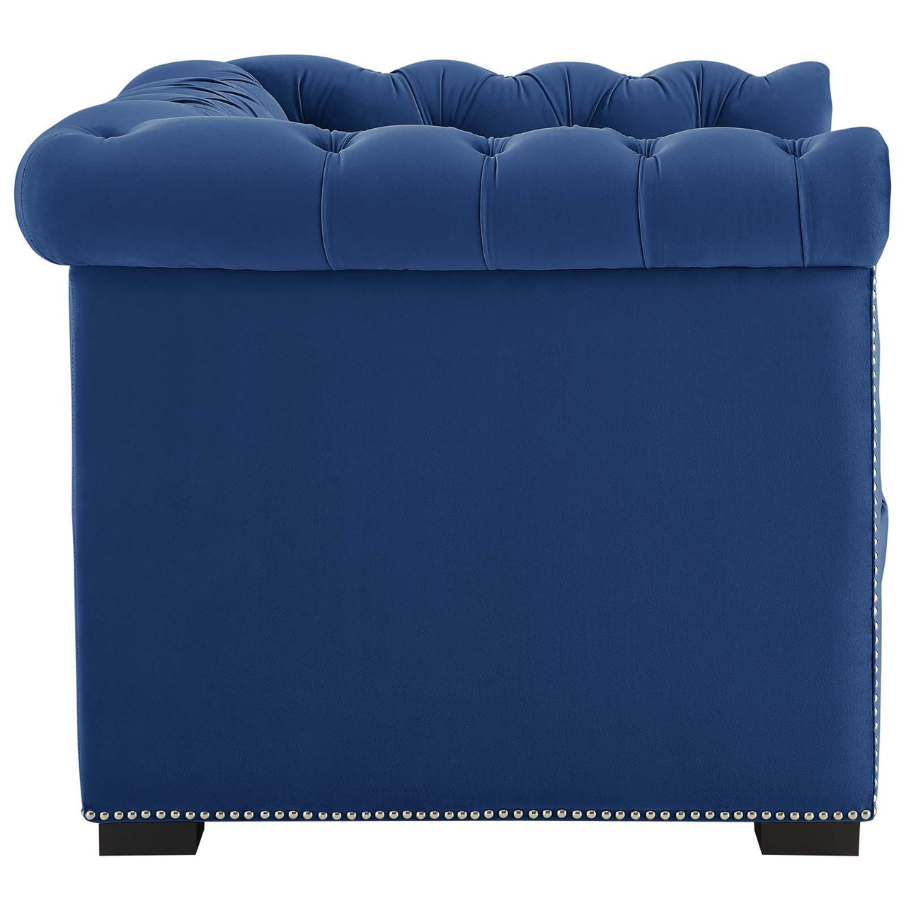 Jester Tufted Velvet Armchair, Dark Blue