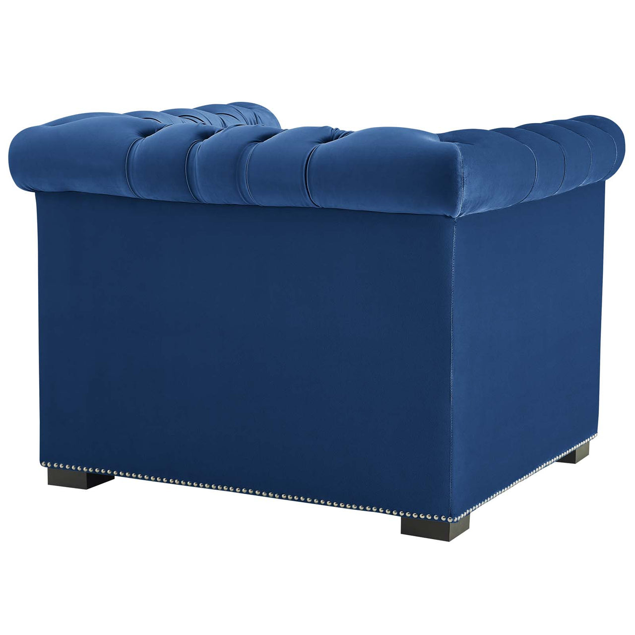 Jester Tufted Velvet Armchair, Dark Blue