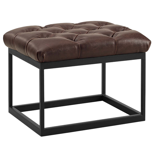 Lenquor Eco-Leather Ottoman, Brown