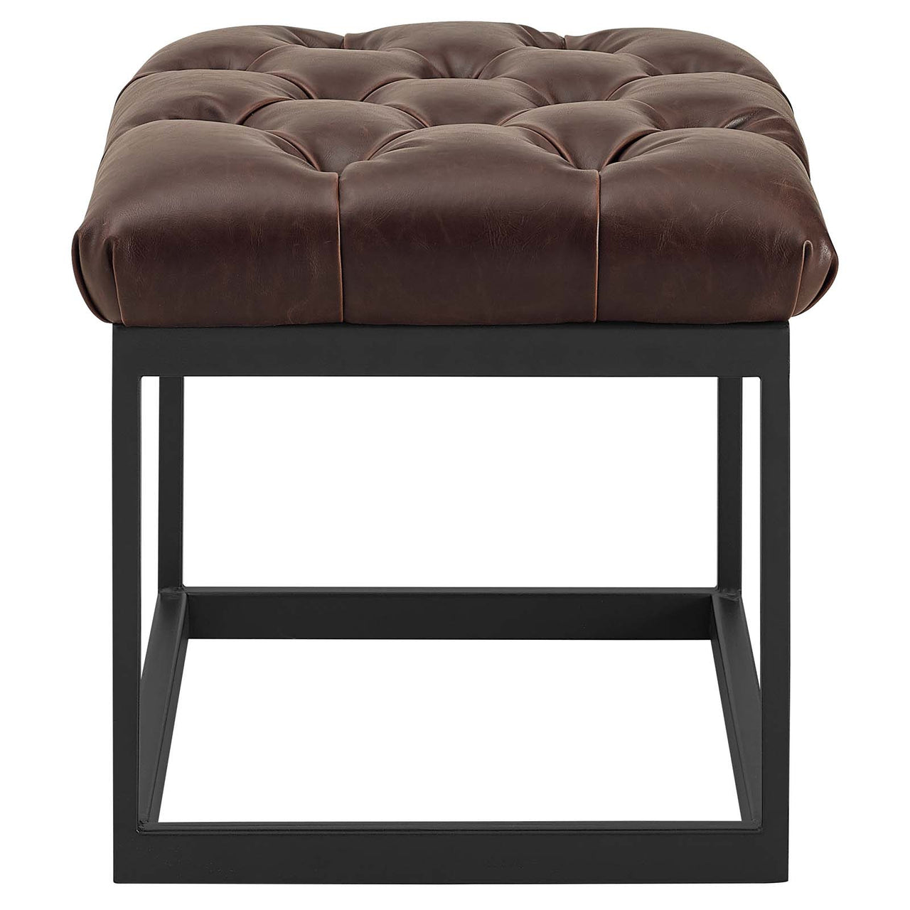 Lenquor Eco-Leather Ottoman, Brown