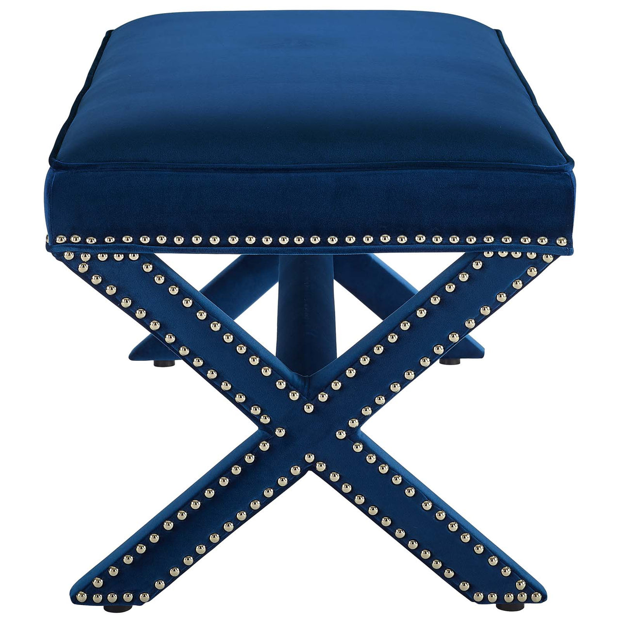 Teamwork Velvet Bench, Navy