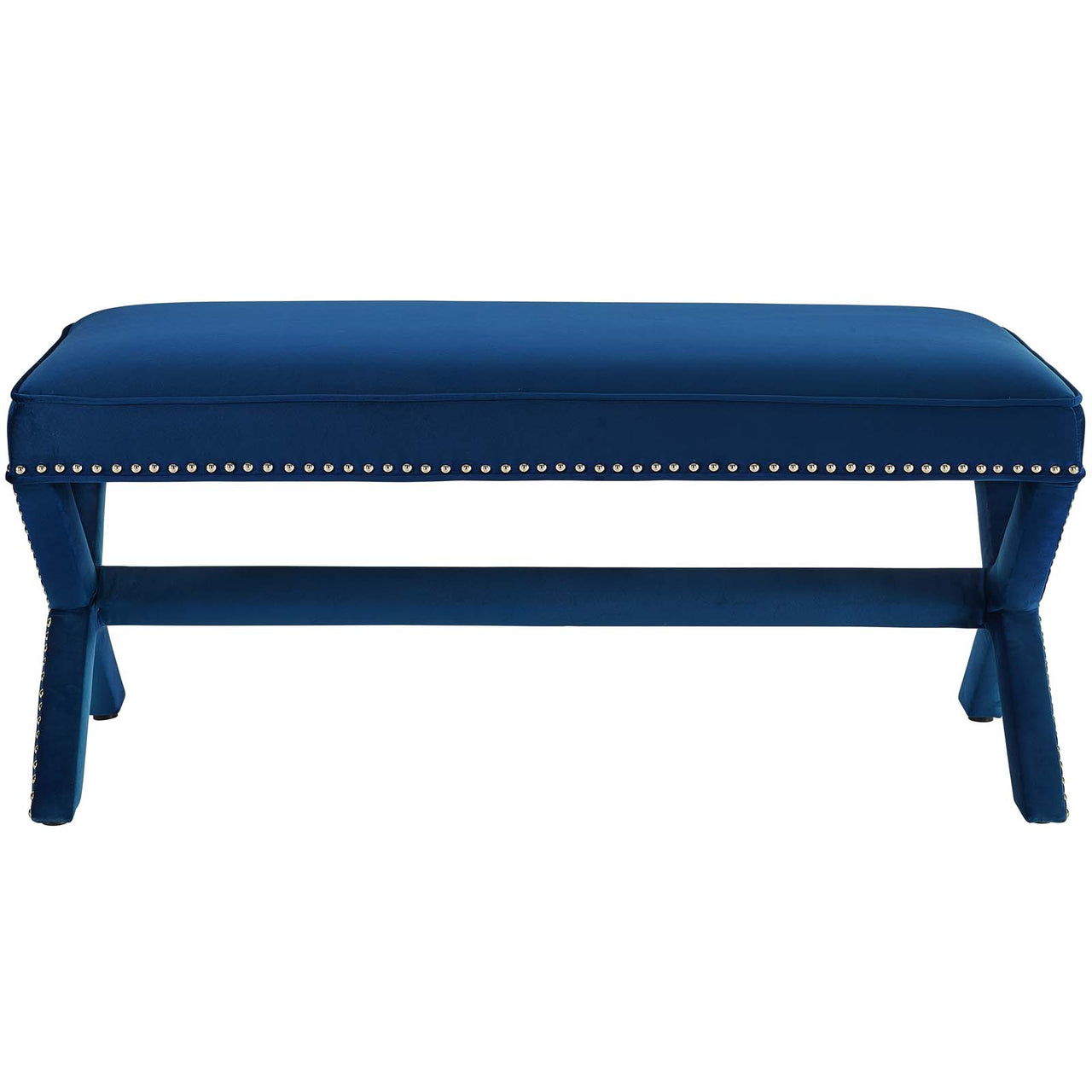 Teamwork Velvet Bench, Navy