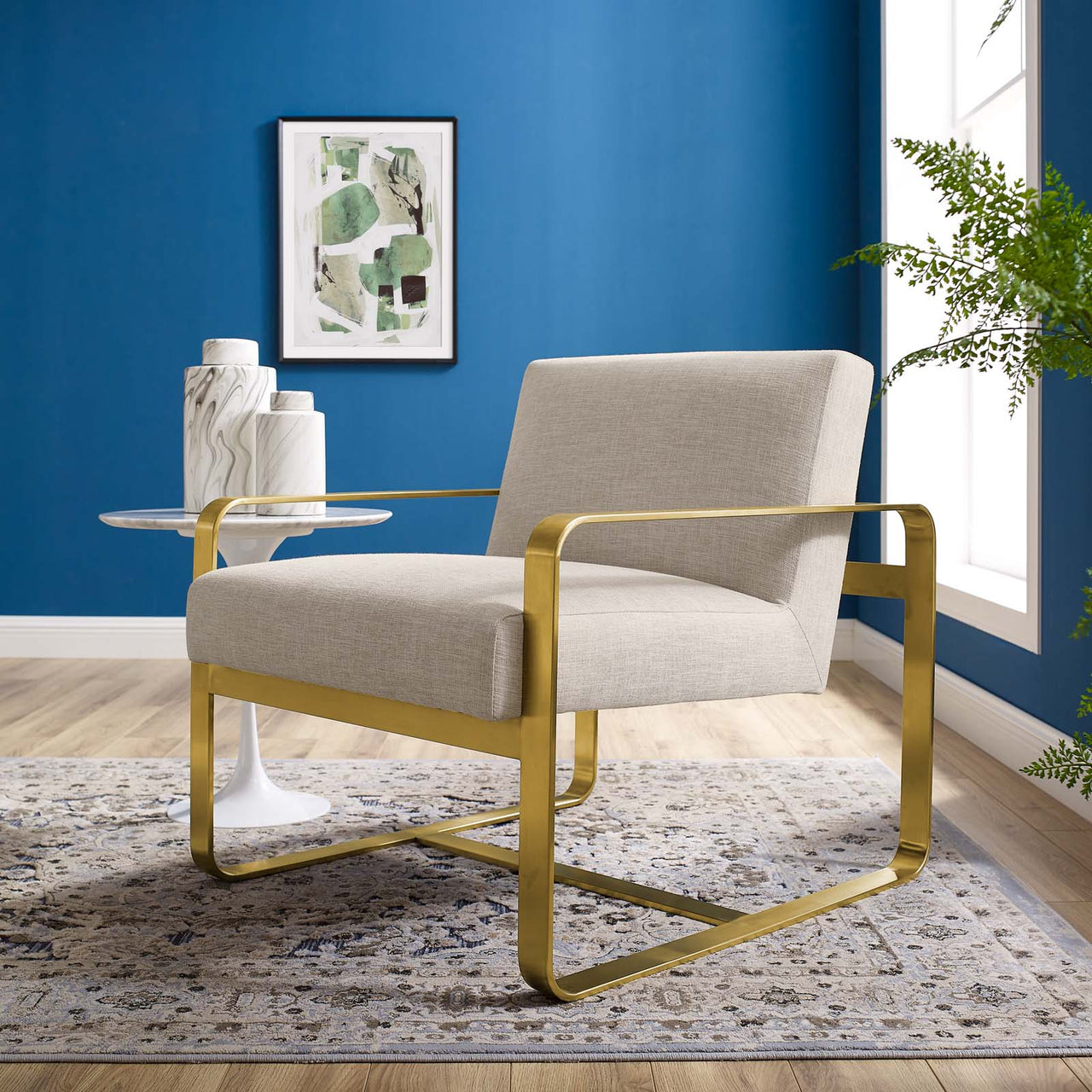 Evoure Fabric Armchair, Beige