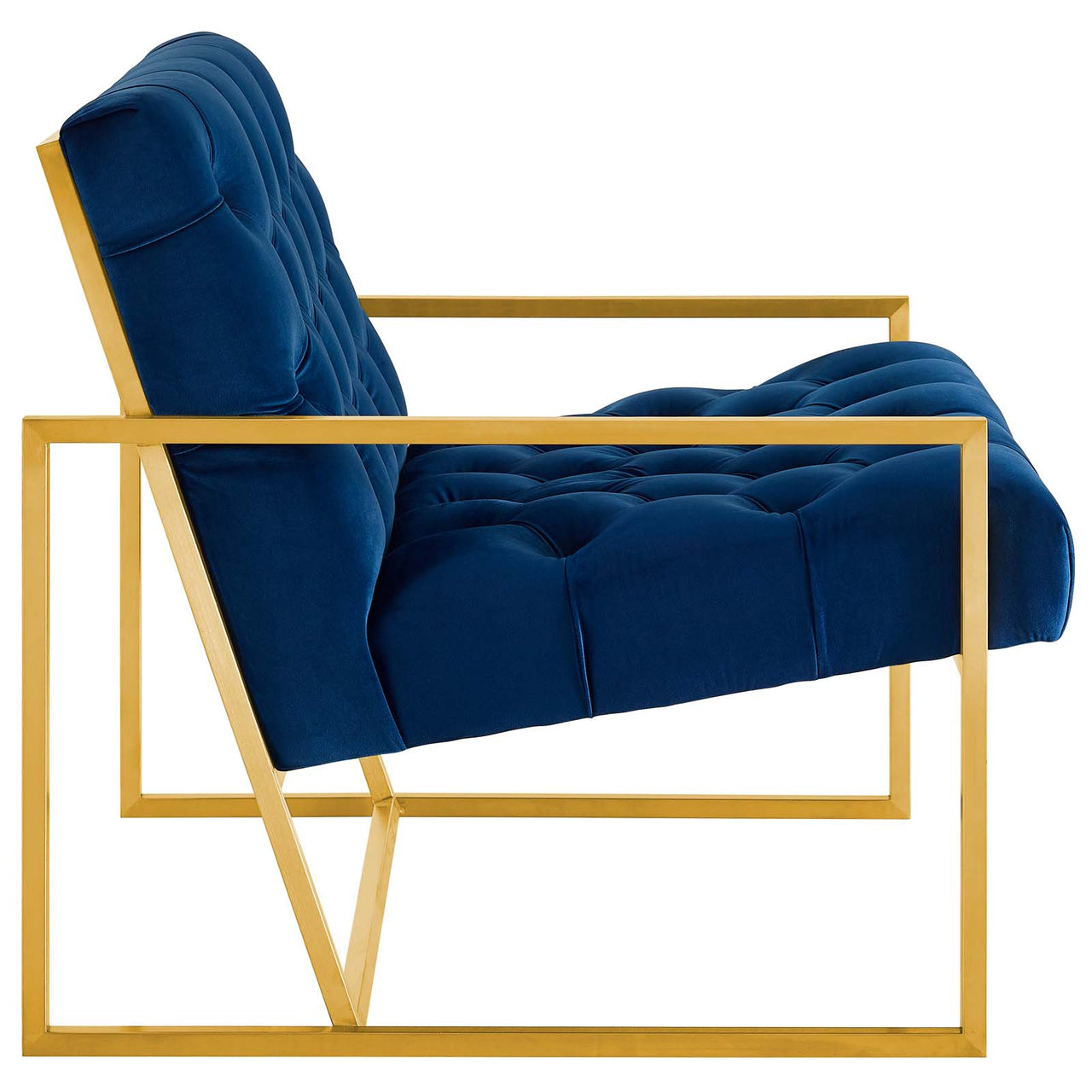 Ellurea Velvet Accent Chair, Navy