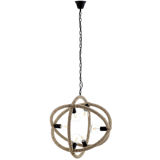 Transpose Rope Pendant Chandelier, Light Brown