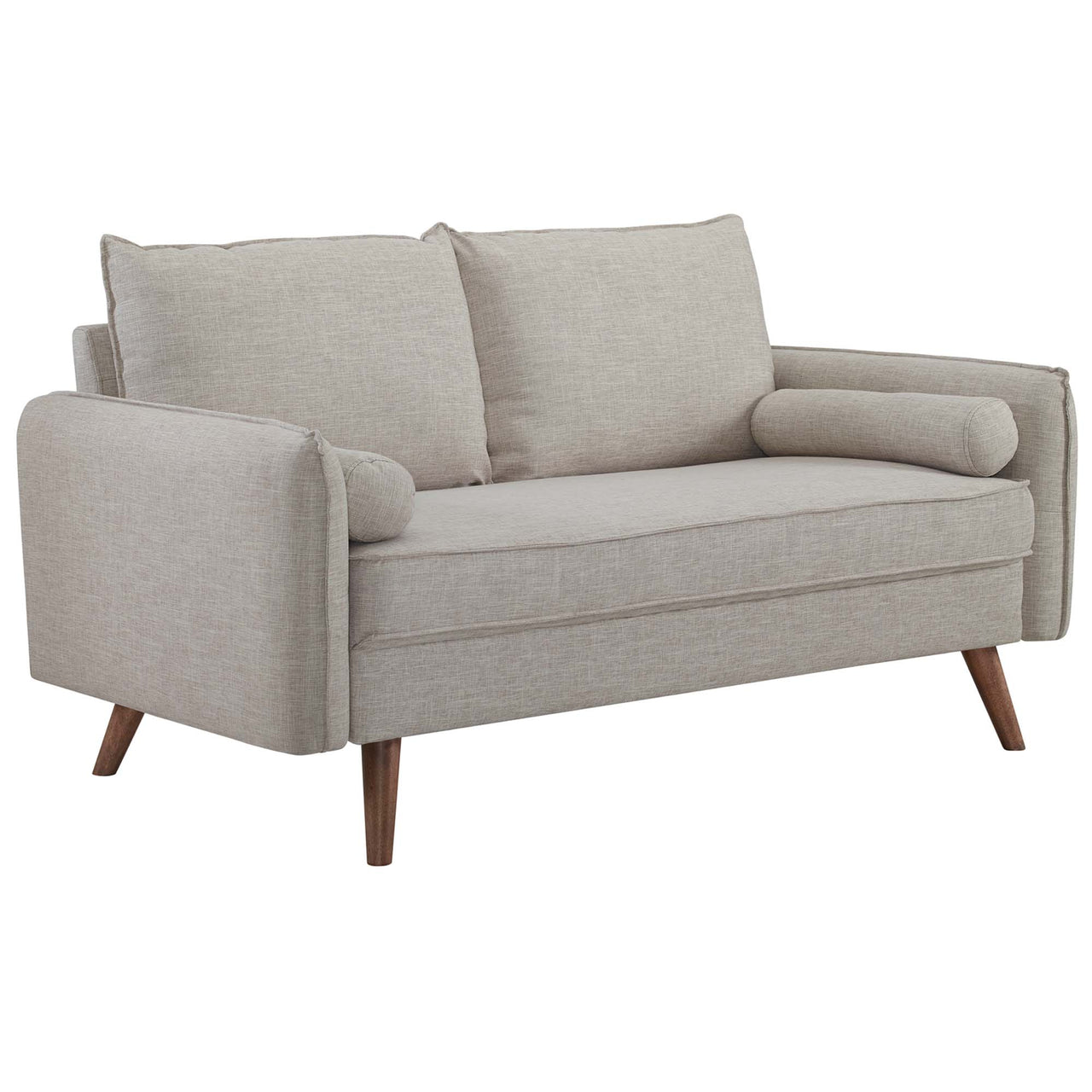 Marindi Plush Fabric Loveseat, Beige
