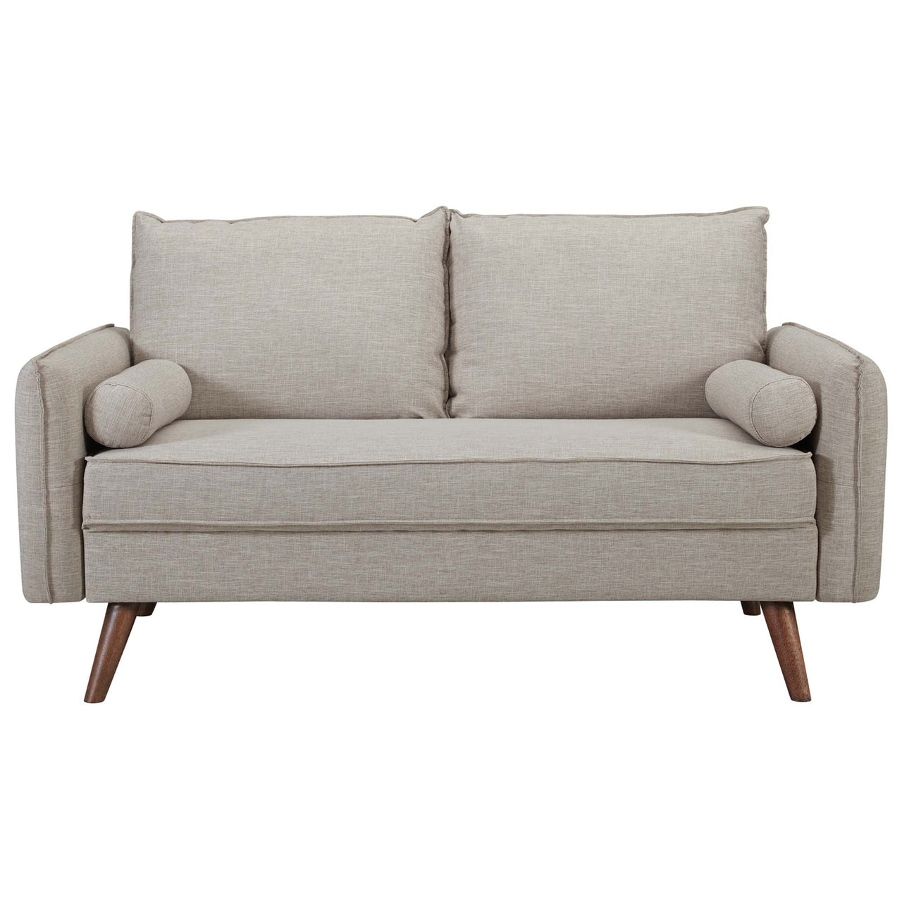 Marindi Plush Fabric Loveseat, Beige