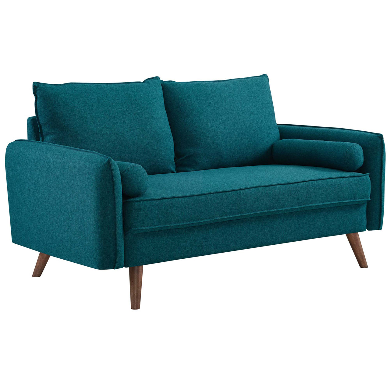 Marindi Plush Fabric Loveseat, Teal