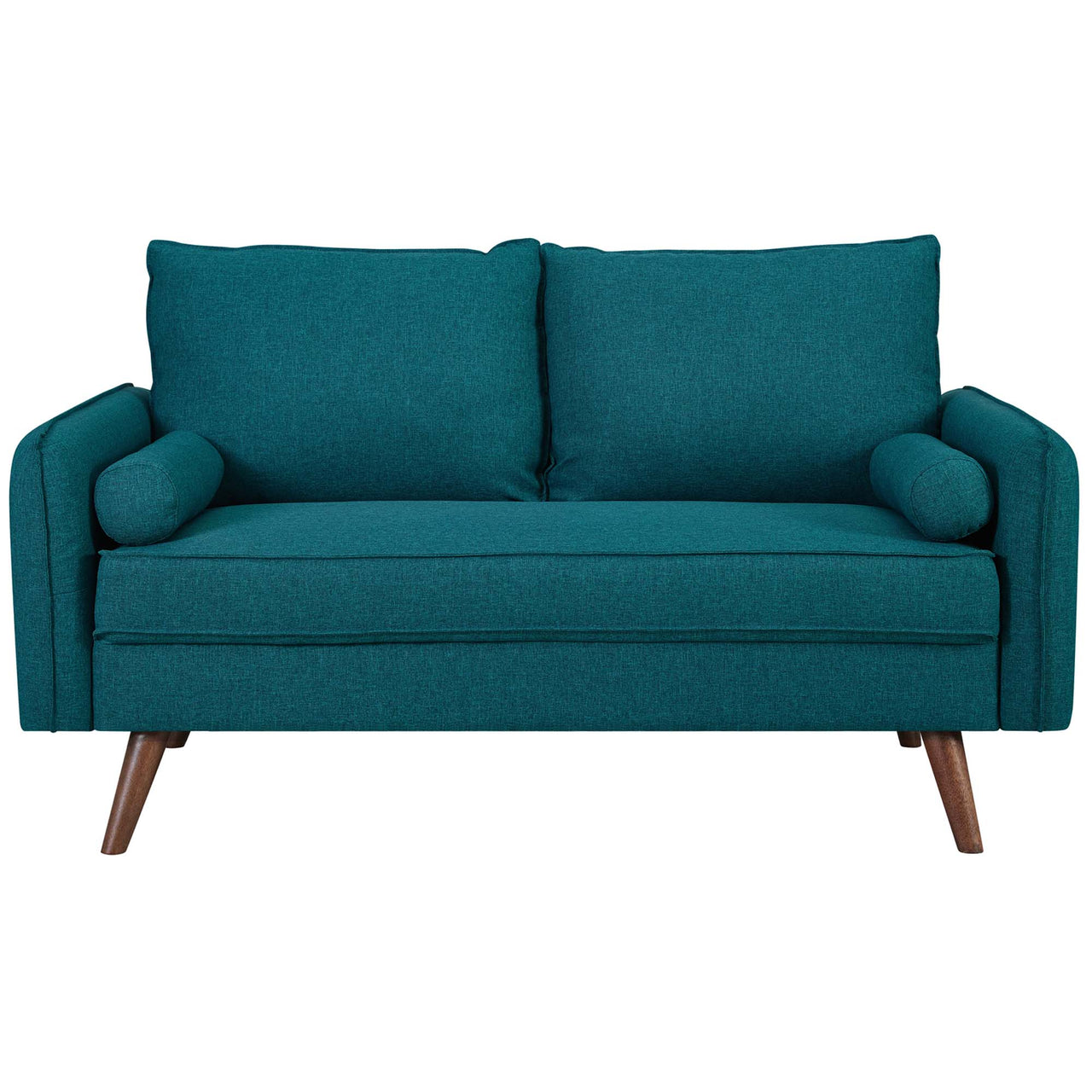 Marindi Plush Fabric Loveseat, Teal