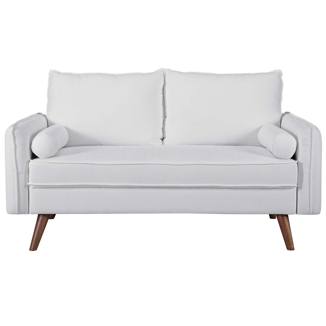 Marindi Plush Fabric Loveseat, White