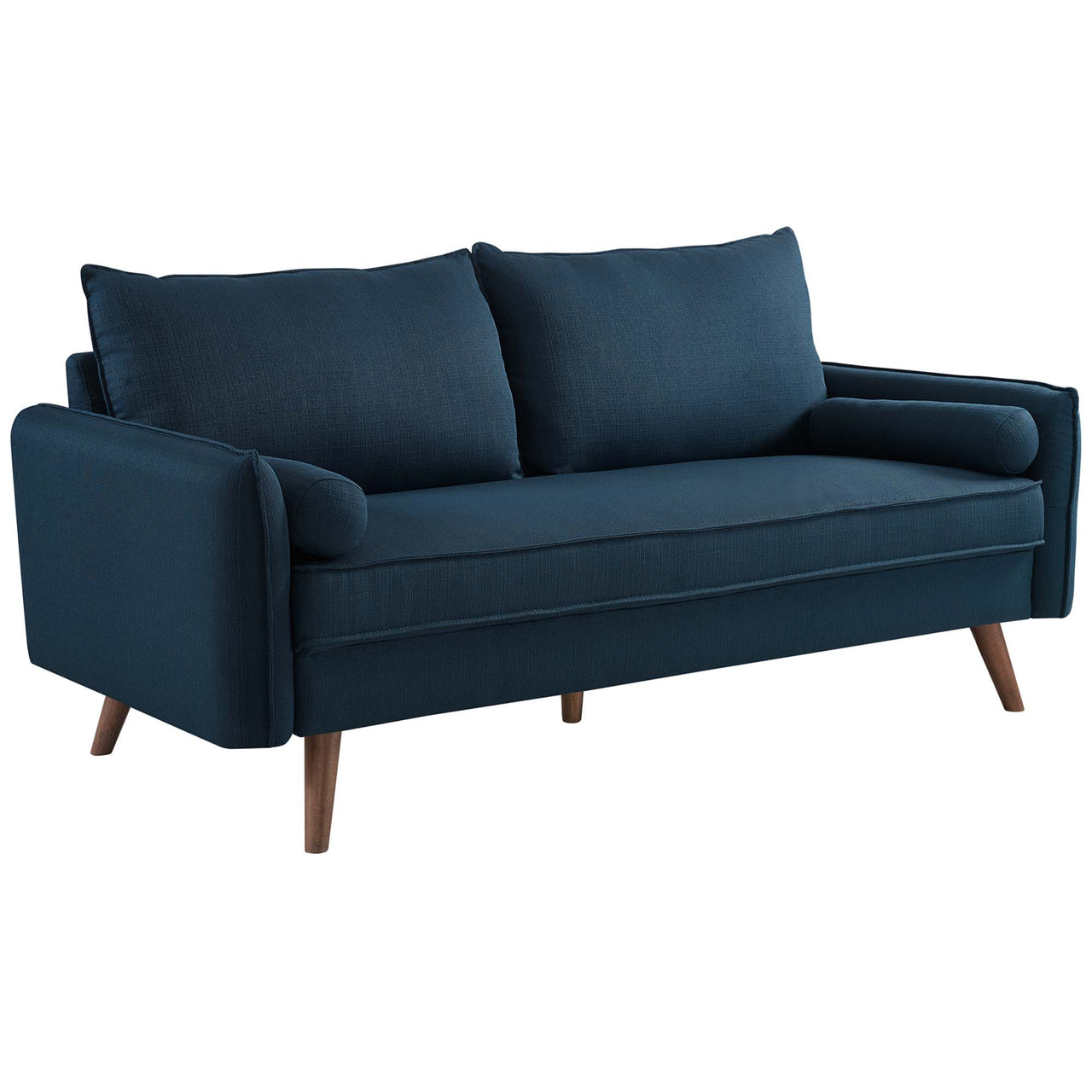 Marindi Plush Fabric Sofa, Azure