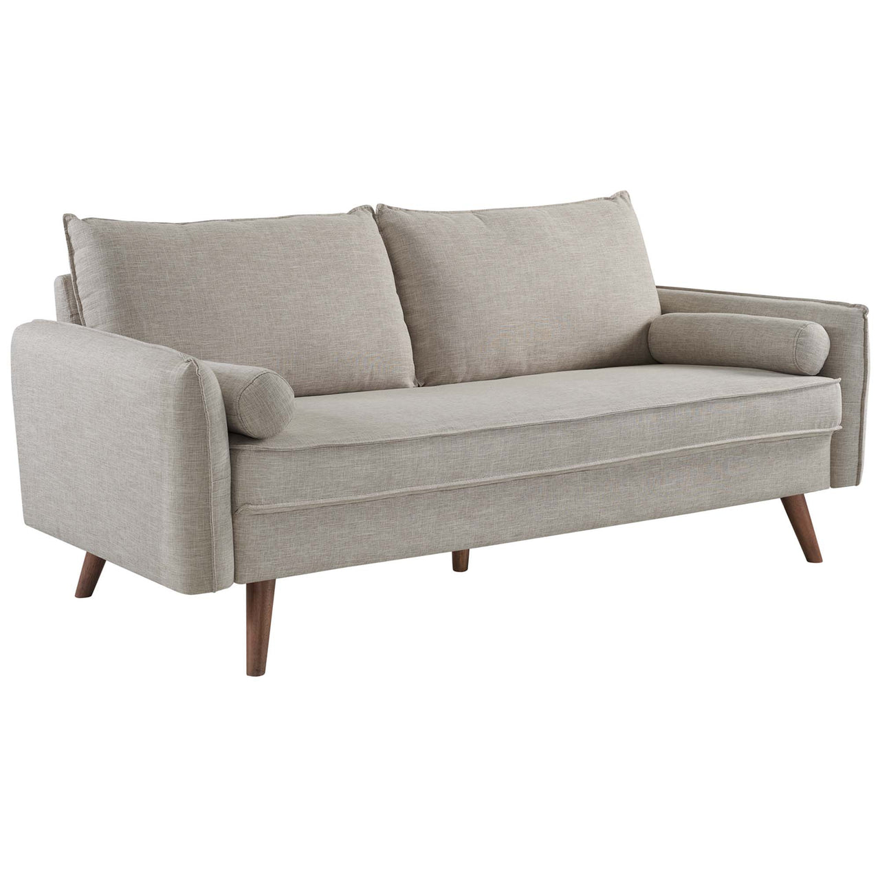 Marindi Plush Fabric Sofa, Beige