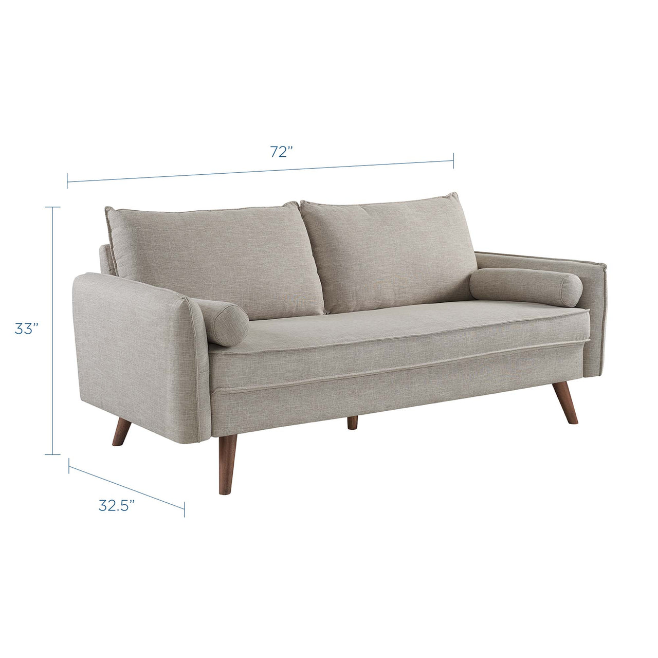 Marindi Plush Fabric Sofa, Beige