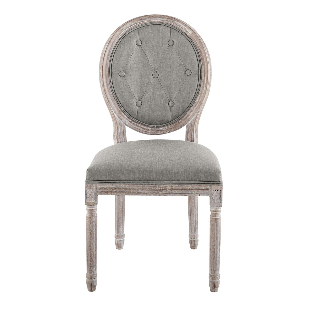 Genevre Upholstered Dining Chair Set of 2, Light Gray