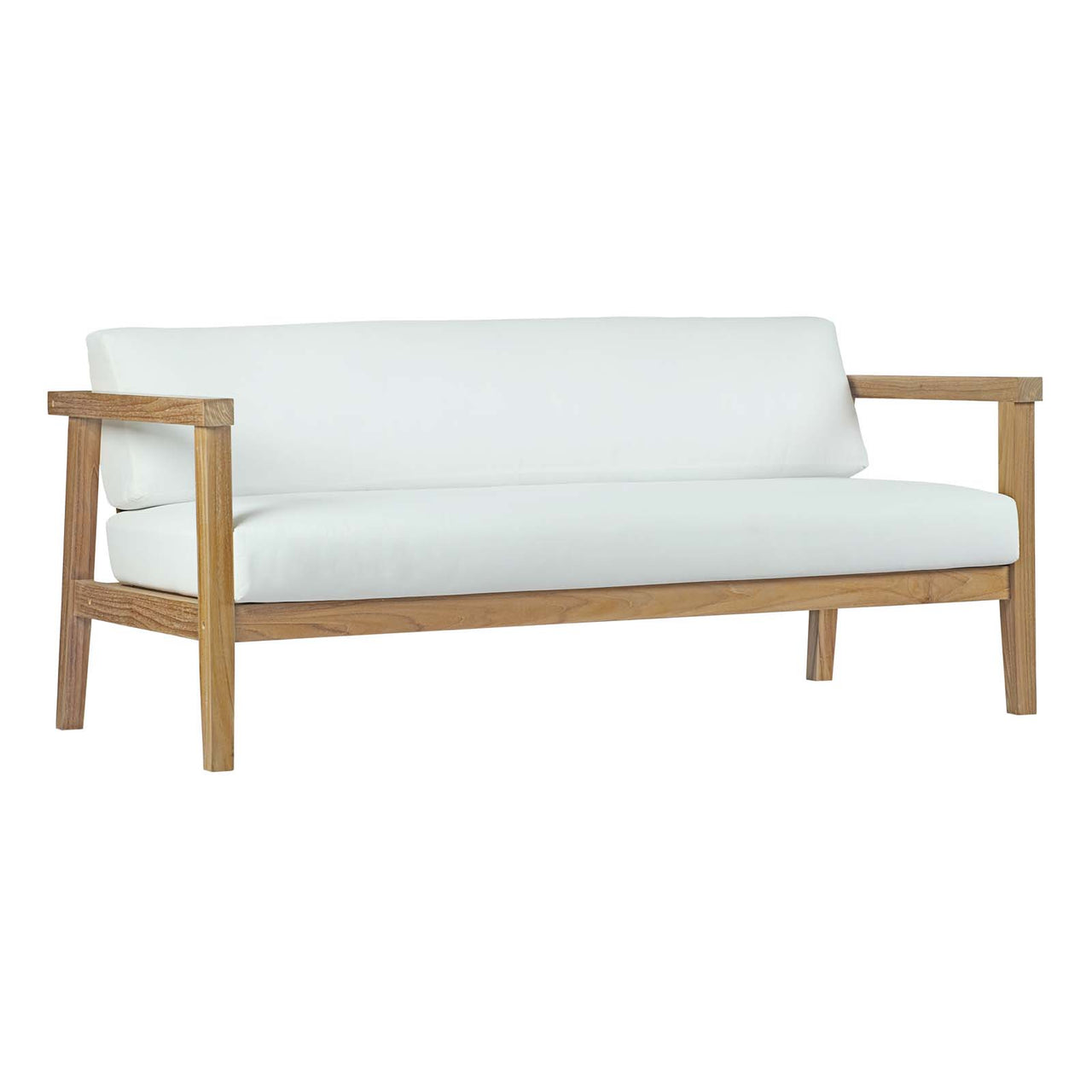 Brentford 8-Piece Alfresco Lounging Set, Natural Wood & White