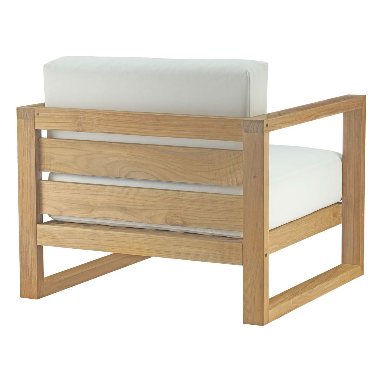 Rizer 5-Piece Alfresco Lounging Set, Natural Wood & White