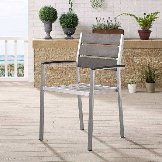Shorea Alfresco Dining Armchair, Silver & Gray