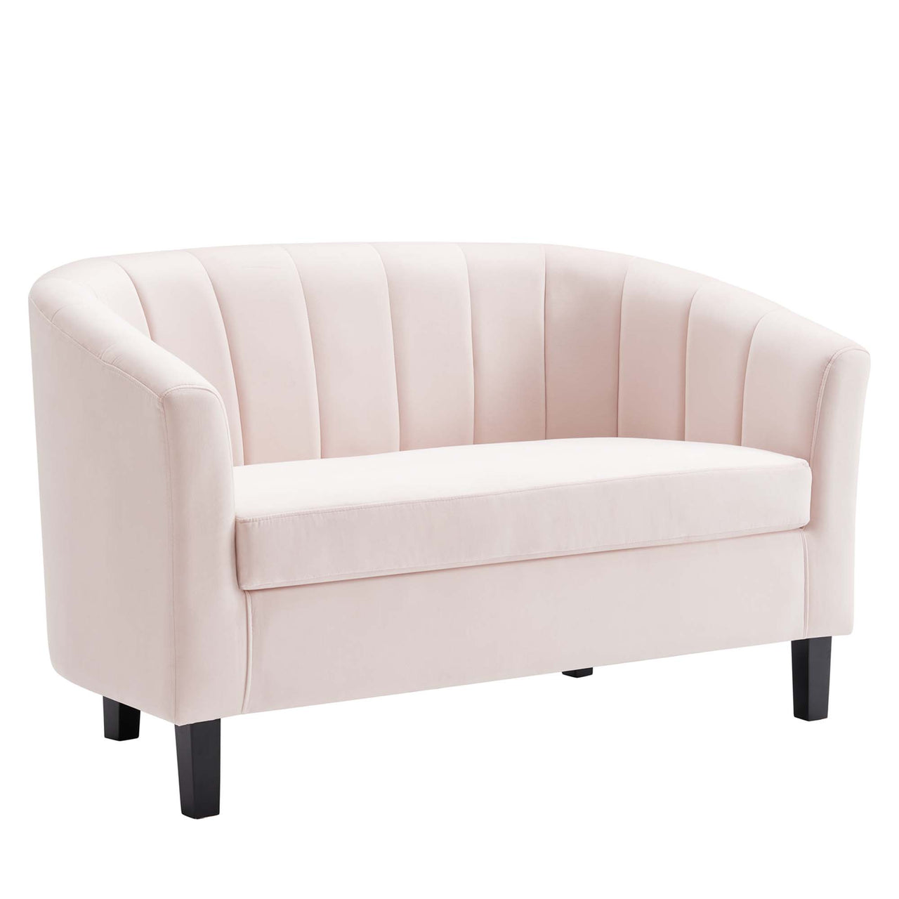 Alessa Upholstered Velvet Loveseat, Pink
