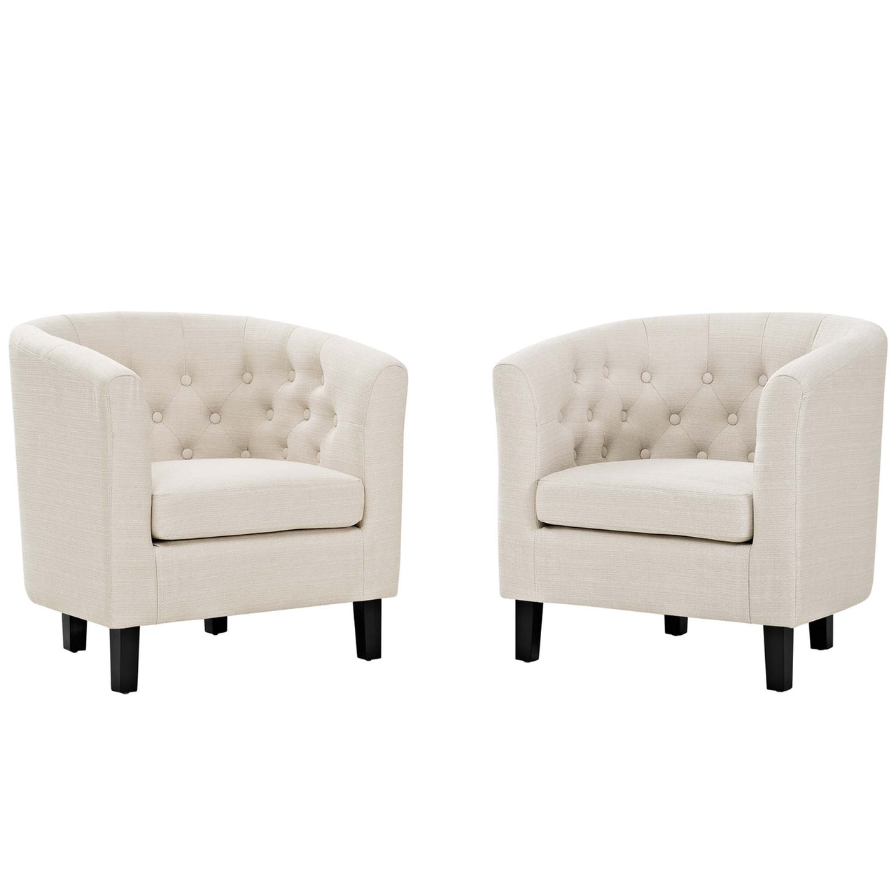 Alessa 2-Piece Fabric Armchair Set, Beige