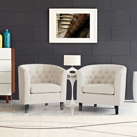 Alessa 2-Piece Fabric Armchair Set, Beige