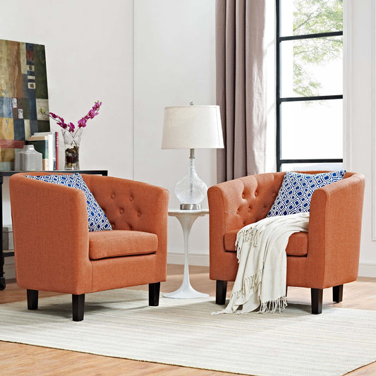 Alessa 2-Piece Fabric Armchair Set, Orange