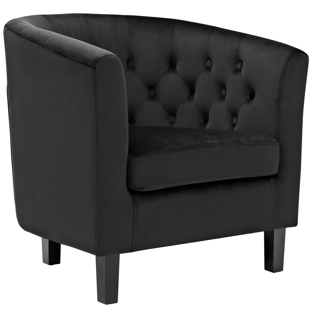 Alessa 2-Piece Upholstered Velvet Armchair Set, Black