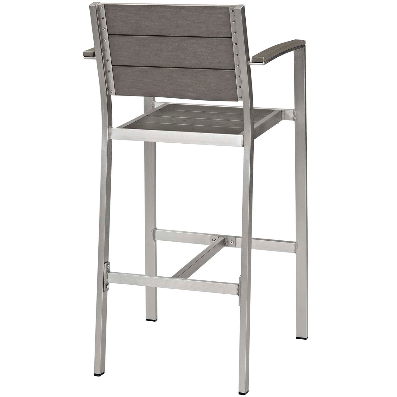 Shorea Alfresco Bar Stool Set of 2, Silver & Gray