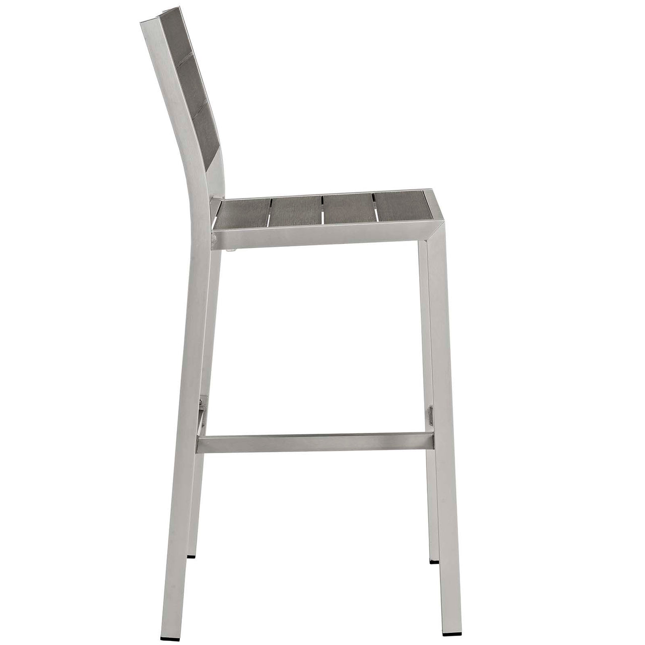 Shorea Alfresco Armless Bar Stool Set of 2, Silver & Gray