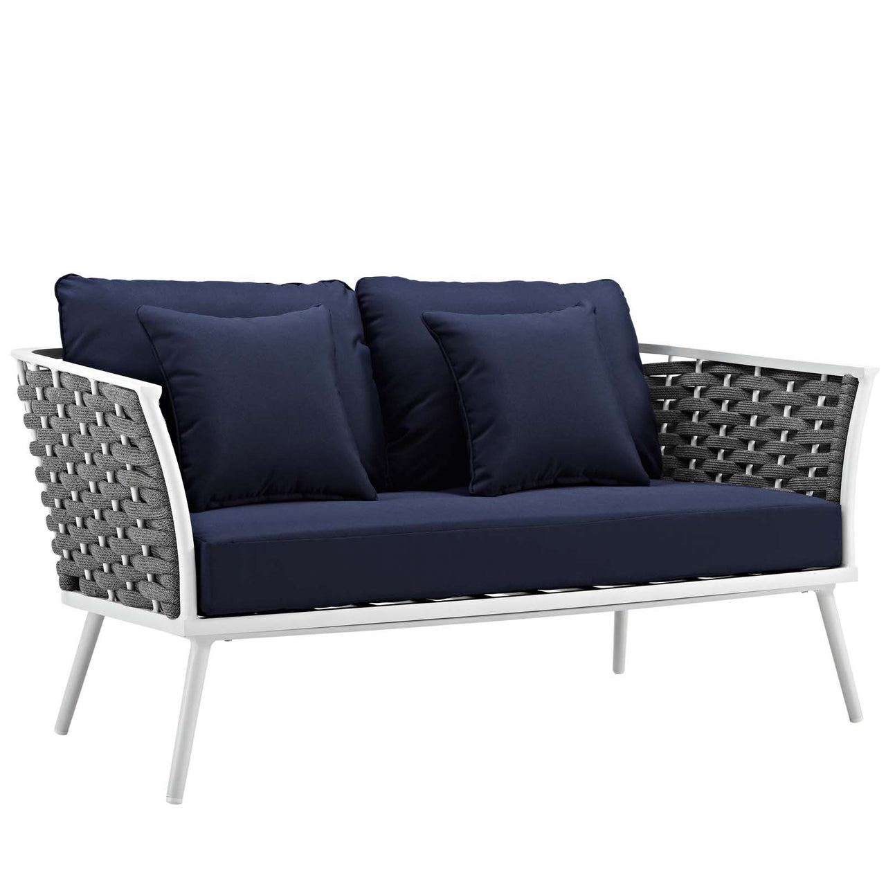 Stellan 7-Piece Alfresco Sectional Sofa Set, White & Navy