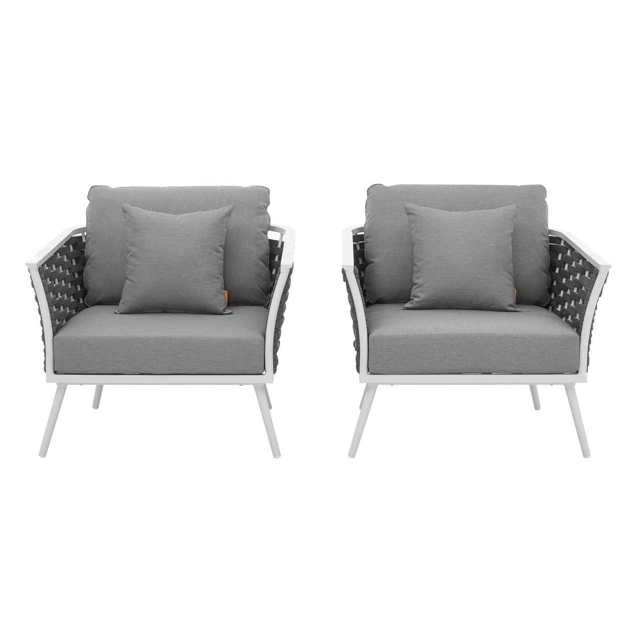 Stellan Alfresco Armchair Set of 2, White & Gray