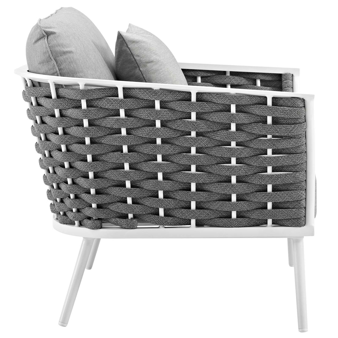 Stellan Alfresco Armchair Set of 2, White & Gray
