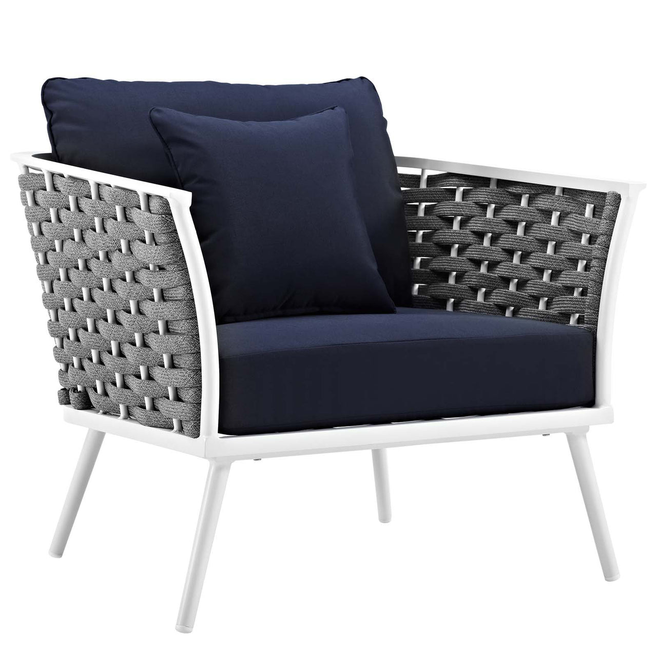 Stellan Alfresco Armchair Set of 2, White & Navy