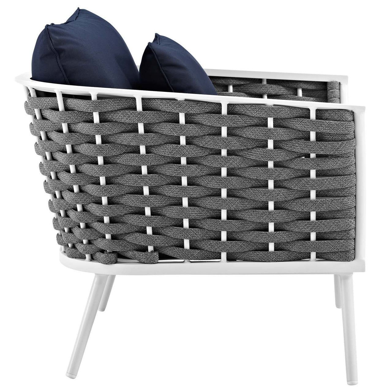 Stellan Alfresco Armchair Set of 2, White & Navy