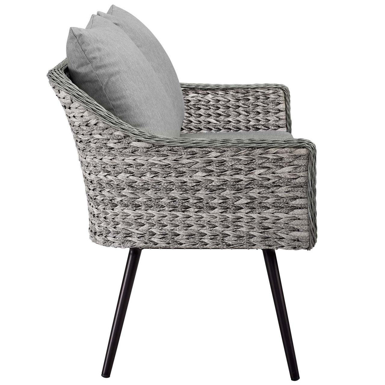 Stratus 2-Piece Alfresco Woven Loveseat and Armchair Set, Gray
