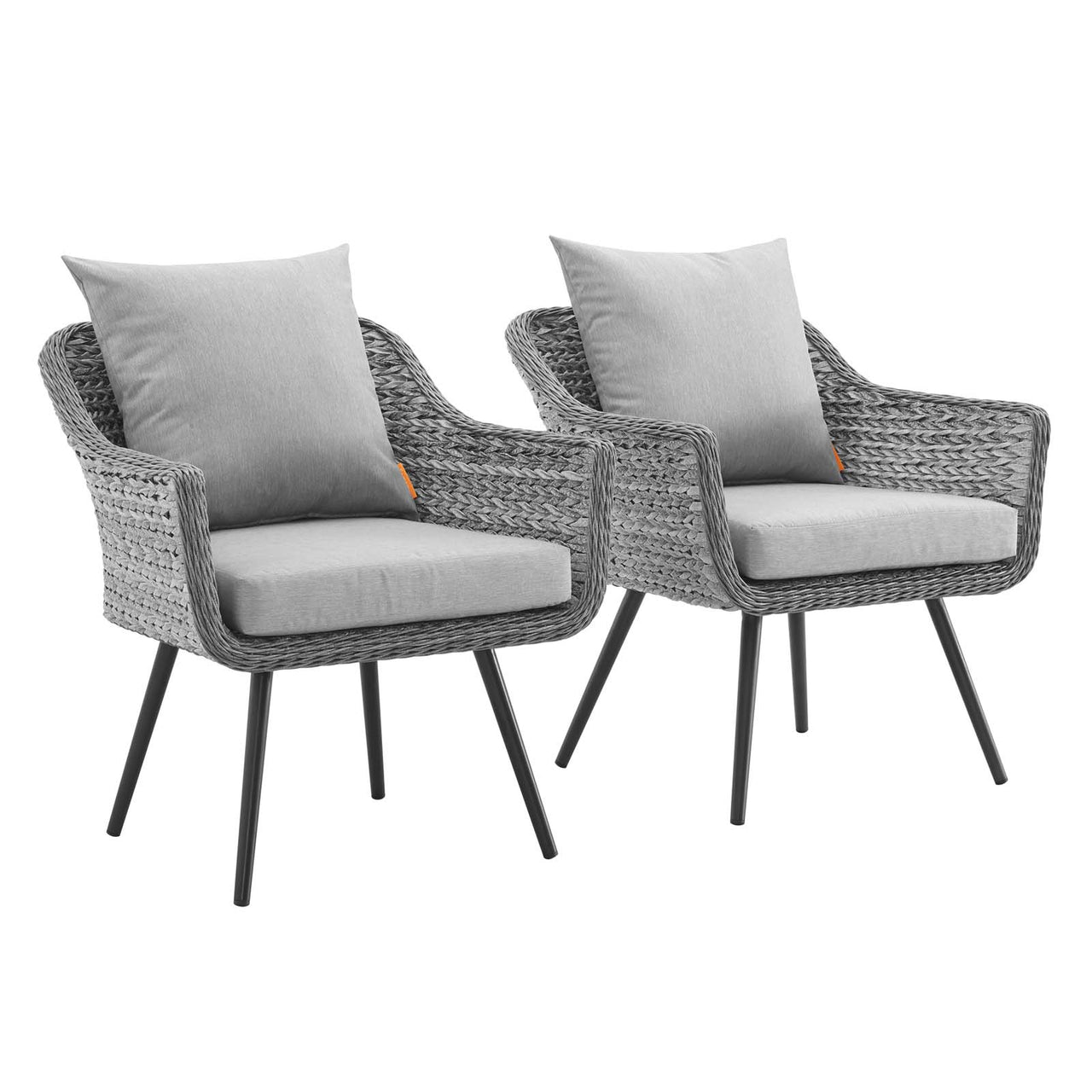 Stratus Alfresco Woven Armchair Set of 2, Gray