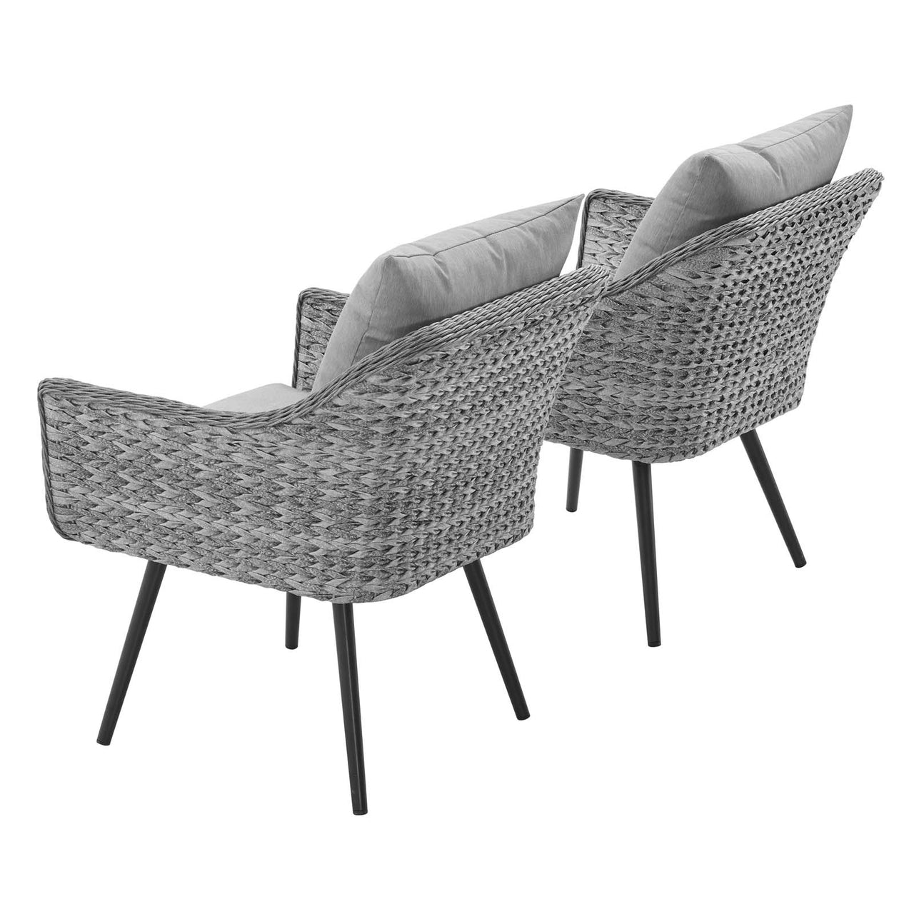 Stratus Alfresco Woven Armchair Set of 2, Gray