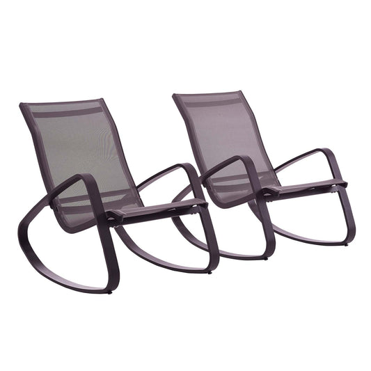 Brezza Alfresco Rocking Chair Set of 2, Black