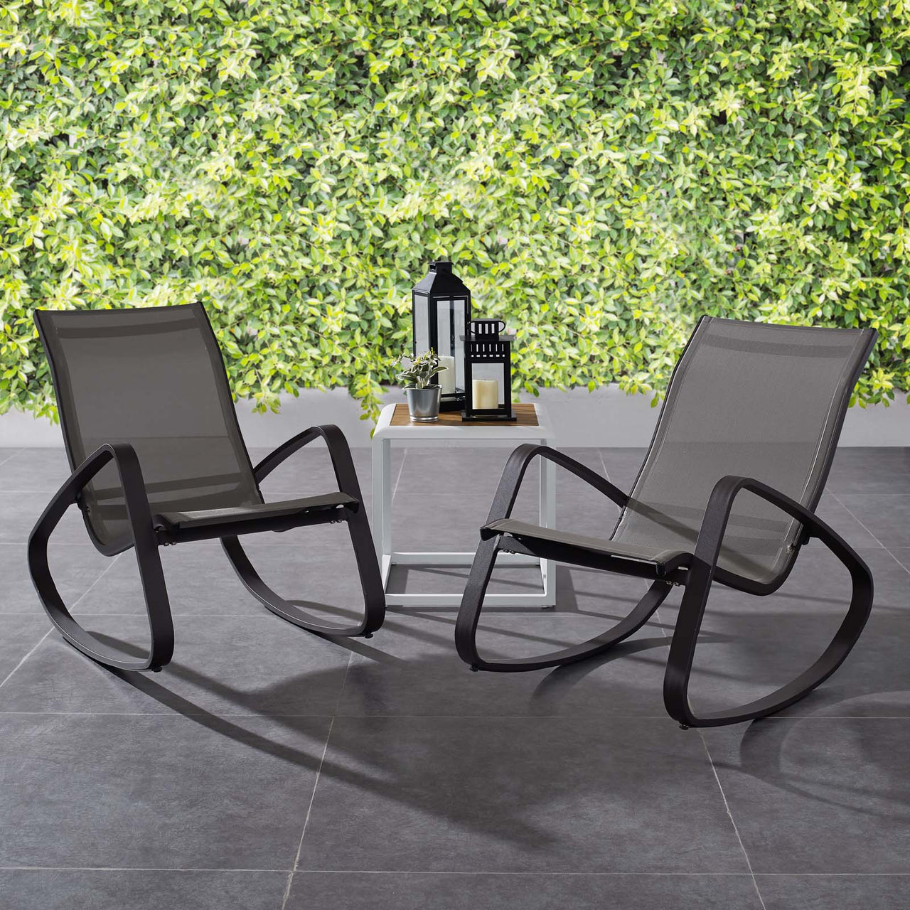 Brezza Alfresco Rocking Chair Set of 2, Black