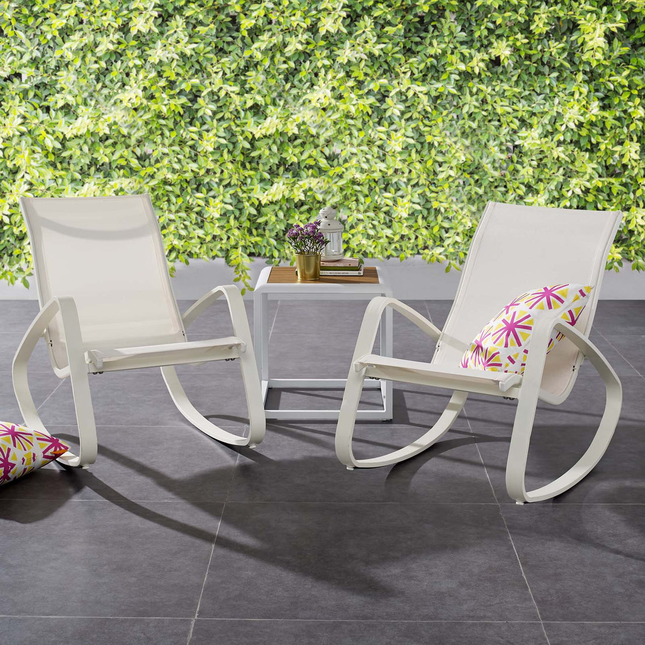 Brezza Alfresco Rocking Chair Set of 2, White