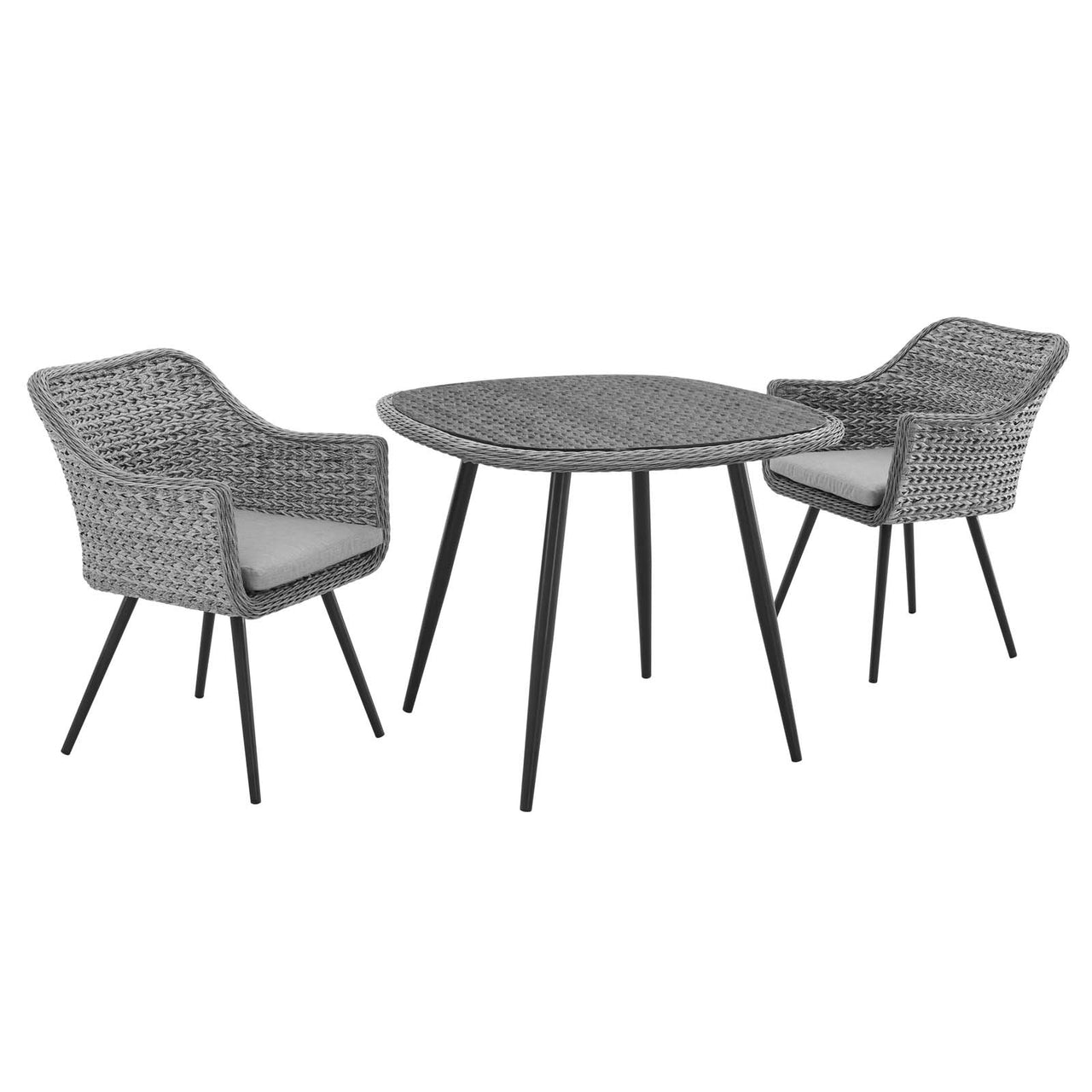 Stratus 3-Piece Alfresco Woven Dining Set, Gray