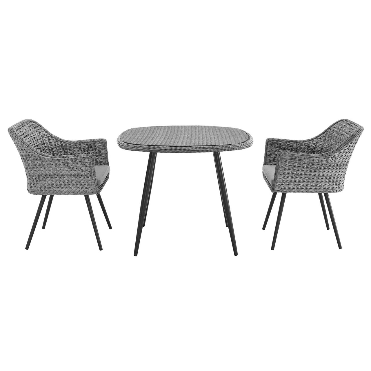 Stratus 3-Piece Alfresco Woven Dining Set, Gray