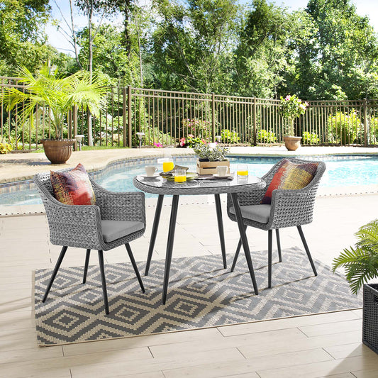 Stratus 3-Piece Alfresco Woven Dining Set, Gray