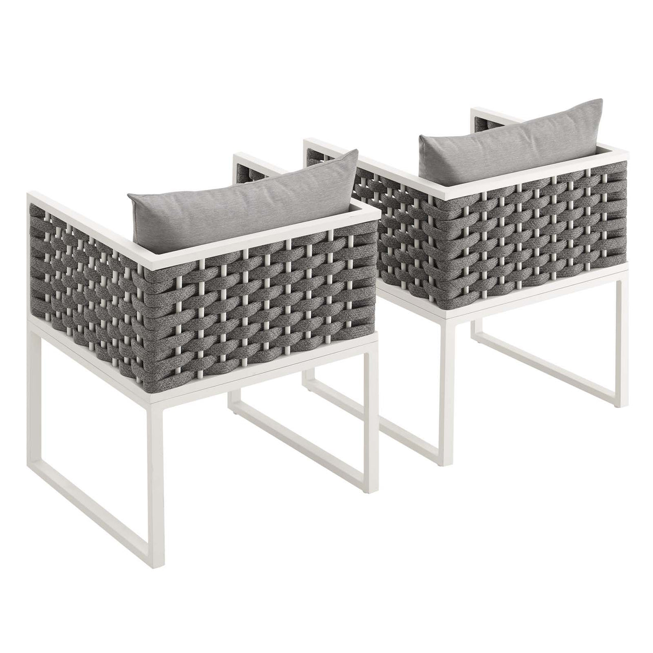 Stellan Alfresco Dining Armchair Set of 2, White & Gray