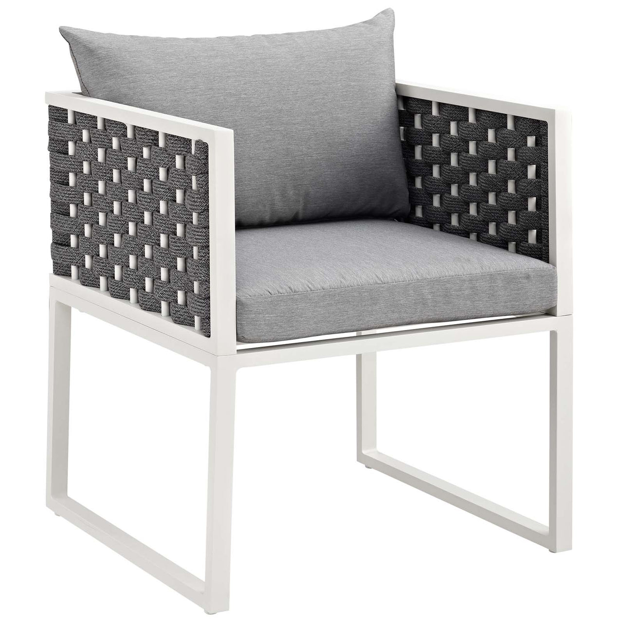 Stellan Alfresco Dining Armchair Set of 2, White & Gray