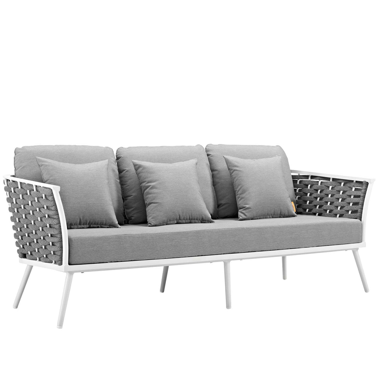 Stellan 5-Piece Alfresco Sectional Sofa Set, White & Gray