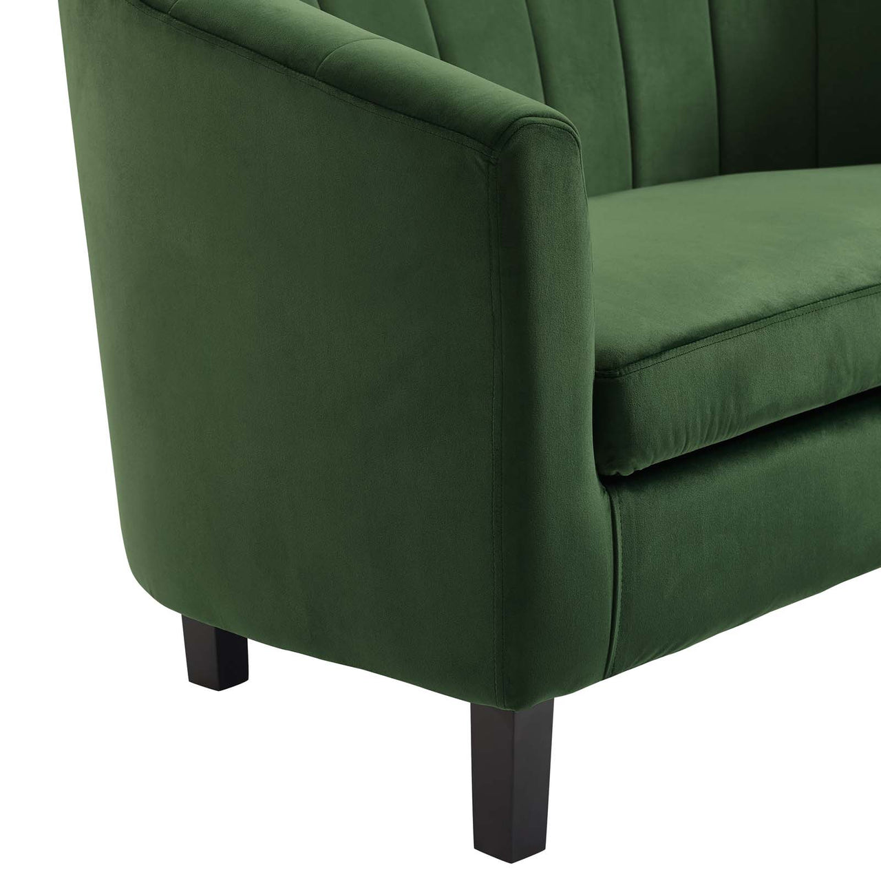 Alessa Upholstered Velvet Armchair, Emerald